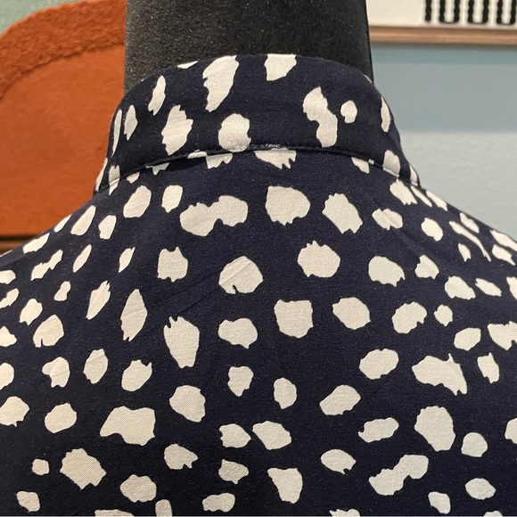 Women's | Midi Dress | Polka Dot | Small | Vintage Feel | Tie Waist | Black/Navy - Picture 10 of 16